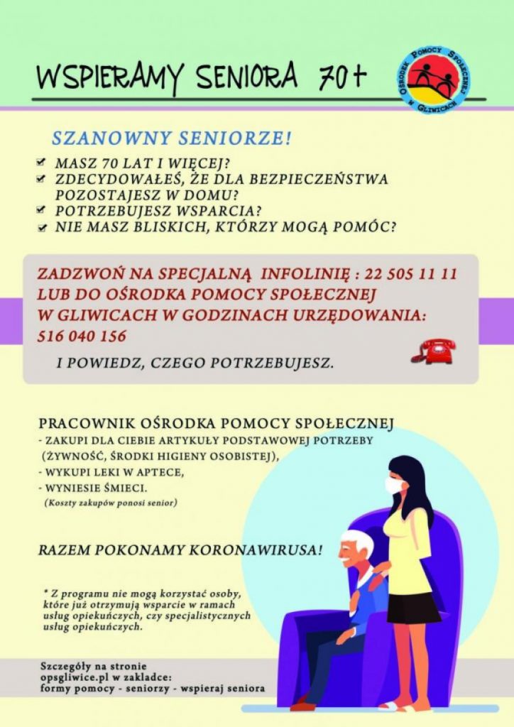 Zrobią zakupy, wyniosą śmieci czy wyprowadzą psa. Gliwiccy seniorzy mogą liczyć na pomoc Ośrodka Pomocy Społecznej